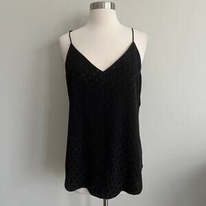 Express Black On Black Polka Dot Tank Medium NWT